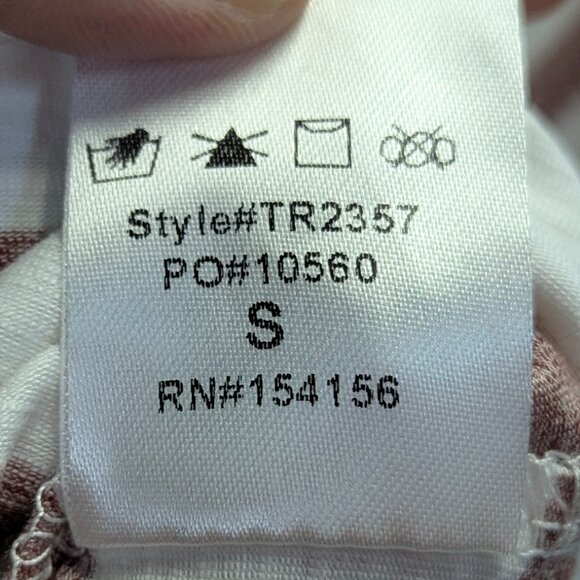 NWT Mod Ref Size Small Burgundy and White Striped Tee *Issue - Picture 6 of 14